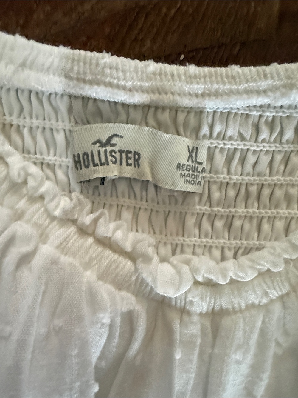 Hollister White Puff-Sleeve Smocked Waist Sundress - Picture 2 of 3